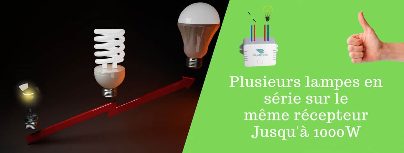 bouton d'interrupteur sans fil avec un récepteur 1000W