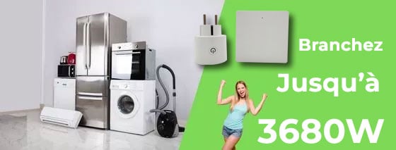 Prise va et vient supportant jusqu'à 3680W de puissance
